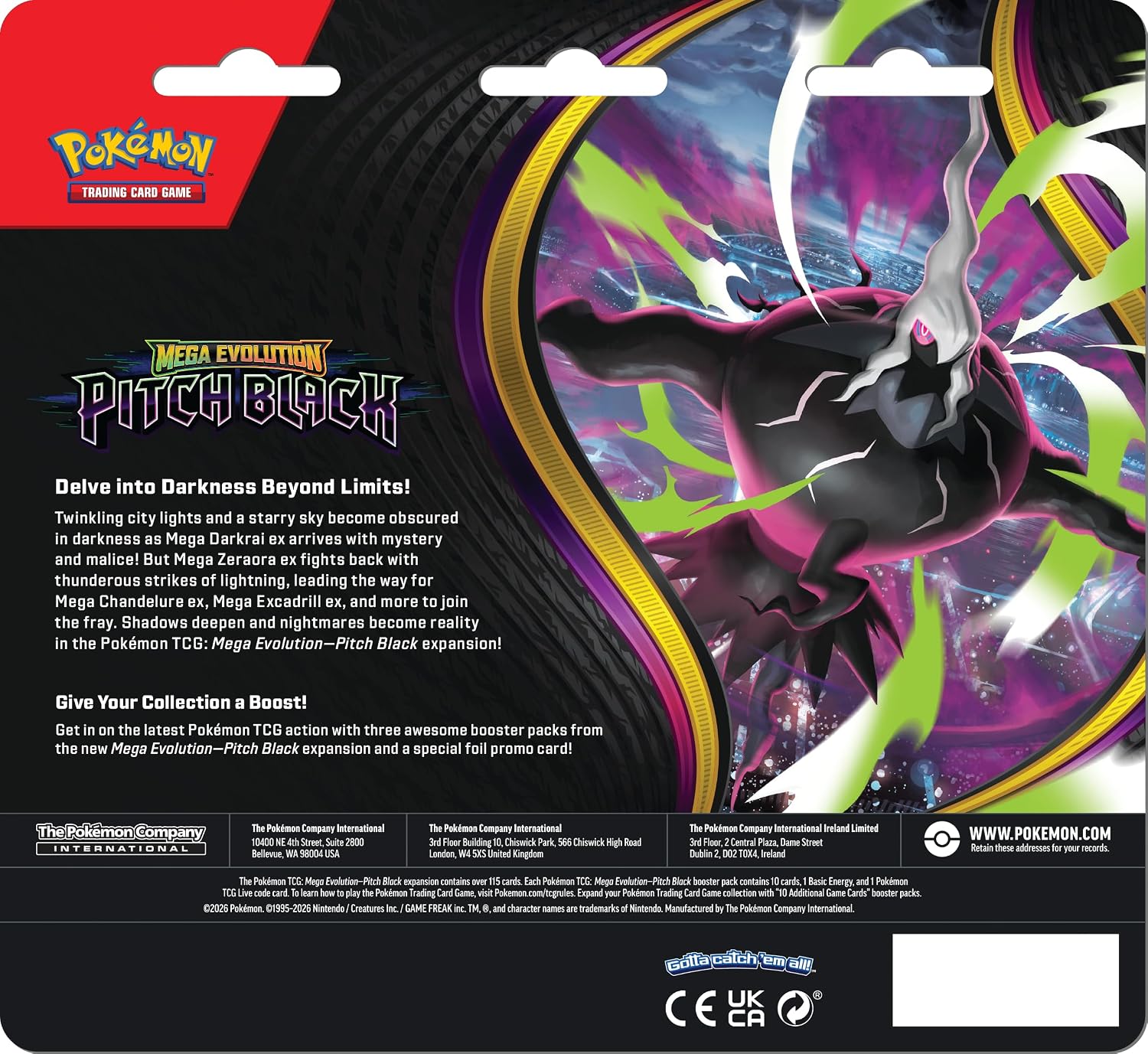 Pokemon TCG: Mega Evolution - Pitch Black 3 Booster Pack Blister